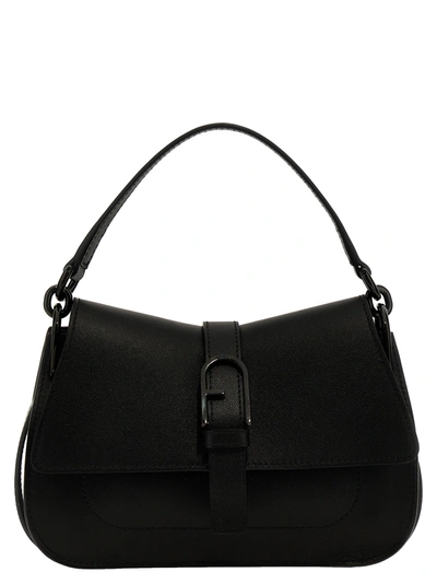 Shop Furla Flow Shoulder Bags Black