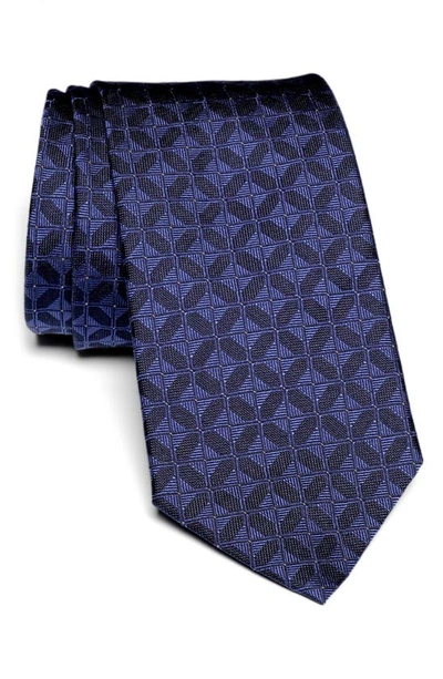 Shop Jack Victor Gordon Geometric Jacquard Silk Tie In Navy