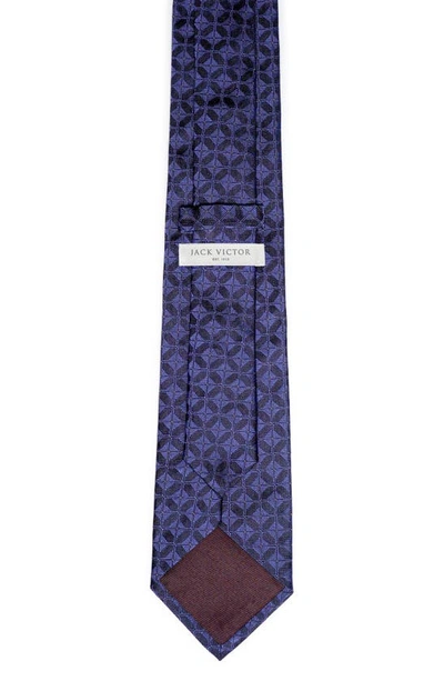 Shop Jack Victor Gordon Geometric Jacquard Silk Tie In Navy