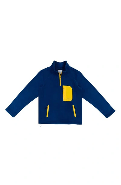 Shop 9tofive Mind & Hand Fleece Quarter Zip Top In Blue