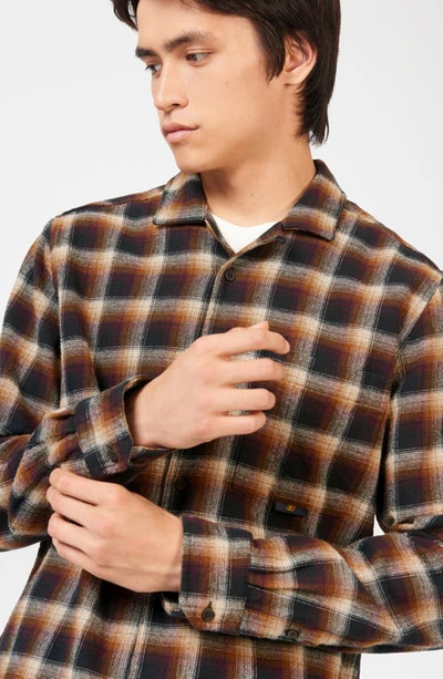 Ben Sherman Brushed Ombré Button-up Shirt In Utility Brown