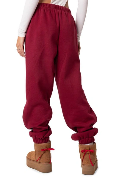 Shop Edikted Clark Oversize Sweatpants In Burgundy