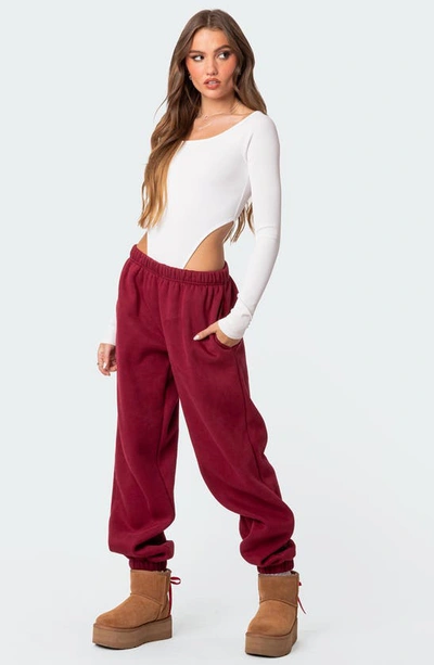 Shop Edikted Clark Oversize Sweatpants In Burgundy