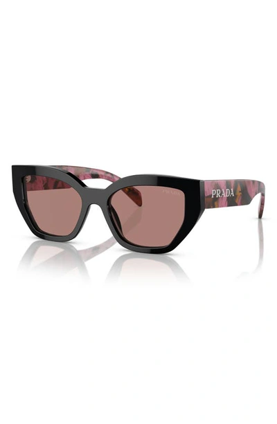 Shop Prada 55mm Butterfly Sunglasses In Lite Brown