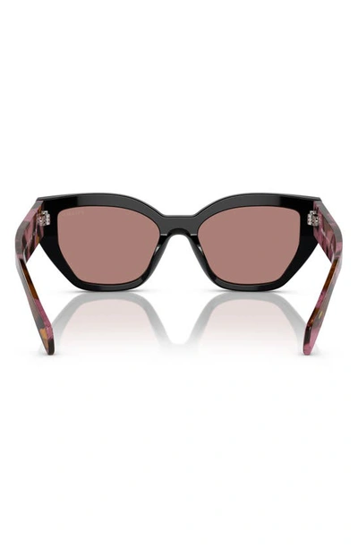 Shop Prada 55mm Butterfly Sunglasses In Lite Brown