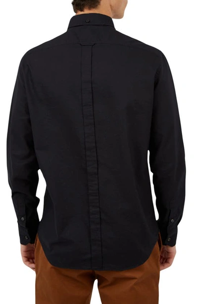 Shop Ben Sherman Signature Organic Cotton Oxford Button-down Shirt In Black