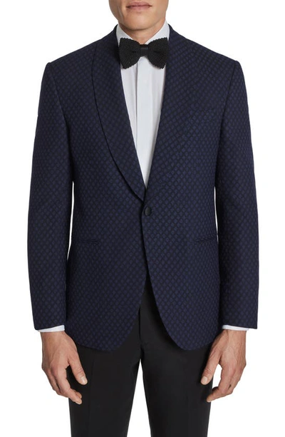 Shop Jack Victor Ethan Shawl Collar Wool Sport Coat In Navy