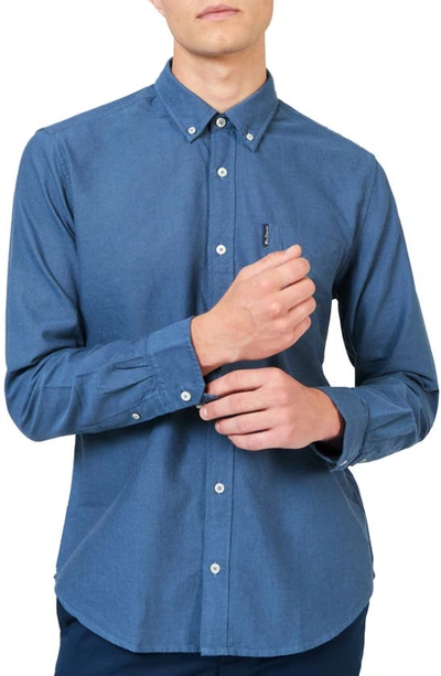 Shop Ben Sherman Signature Organic Cotton Oxford Button-down Shirt In Riviera Blue