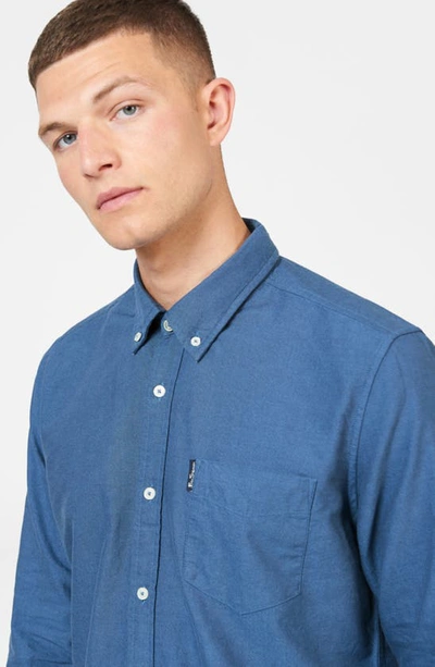 Shop Ben Sherman Signature Organic Cotton Oxford Button-down Shirt In Riviera Blue