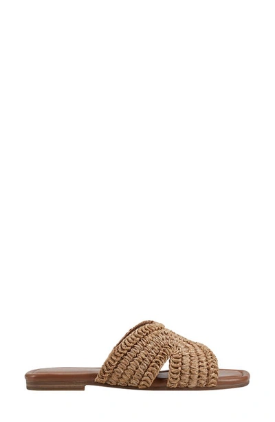 Marc Fisher Ltd Narda Woven Raffia Flat Slide Sandals In Light Natural 110