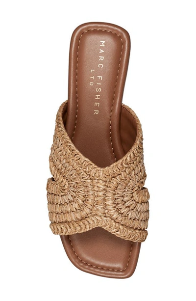 Marc Fisher Ltd Narda Woven Raffia Flat Slide Sandals In Light Natural 110