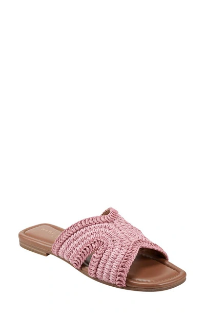 Shop Marc Fisher Ltd Narda Raffia Slide Sandal In Medium Pink 660