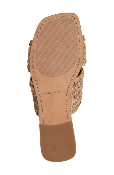 Marc Fisher Ltd Narda Woven Raffia Flat Slide Sandals In Light Natural 110