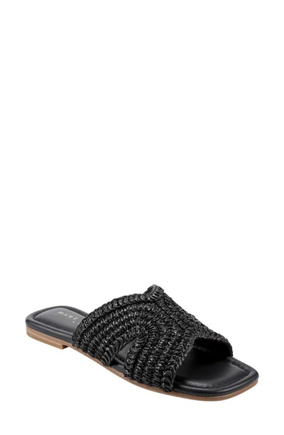 Shop Marc Fisher Ltd Narda Raffia Slide Sandal In Black