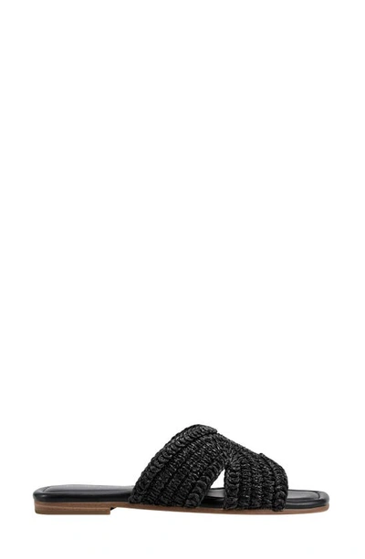 Shop Marc Fisher Ltd Narda Raffia Slide Sandal In Black