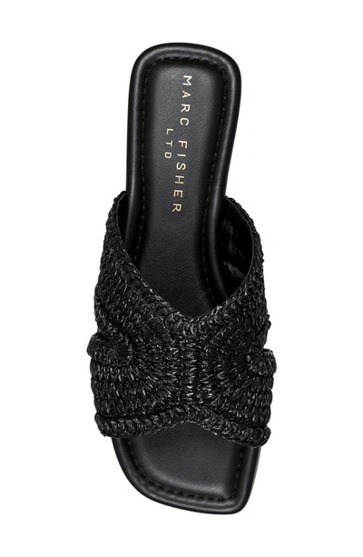 Shop Marc Fisher Ltd Narda Raffia Slide Sandal In Black