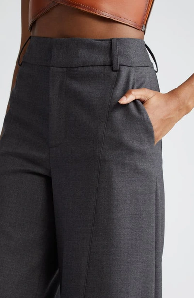 Shop Monse Upside Down Stretch Virgin Wool Wide Leg Trousers In Charcoal