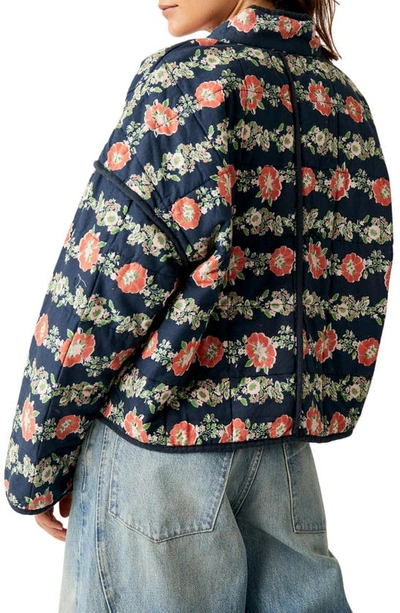 Shop Free People Chloe Floral Print Jacket In Dusk Combo