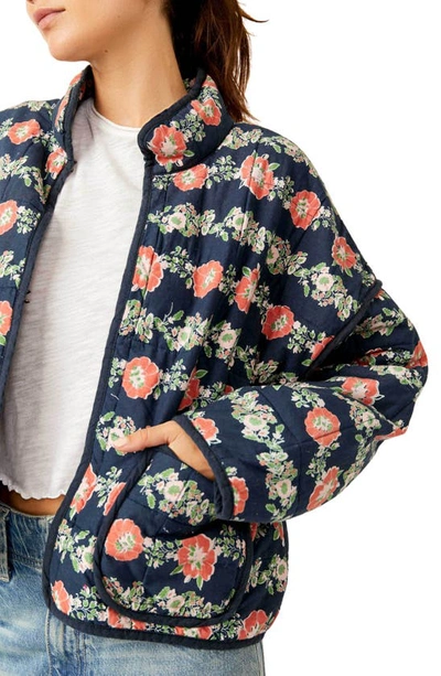 Shop Free People Chloe Floral Print Jacket In Dusk Combo