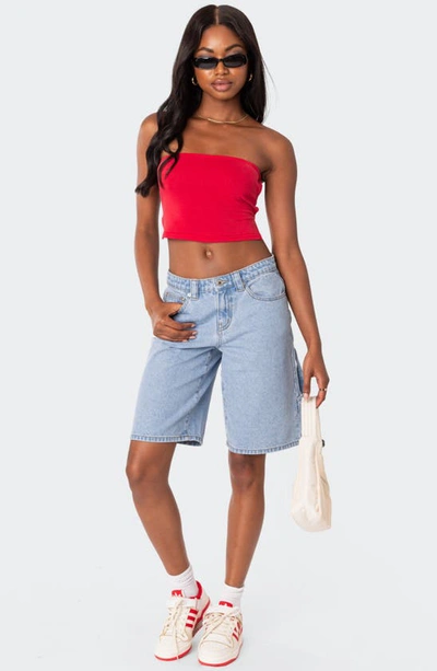 Edikted Tao Strappy Open Back Tube Top In Red