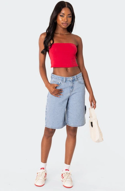 Edikted Tao Strappy Open Back Tube Top In Red
