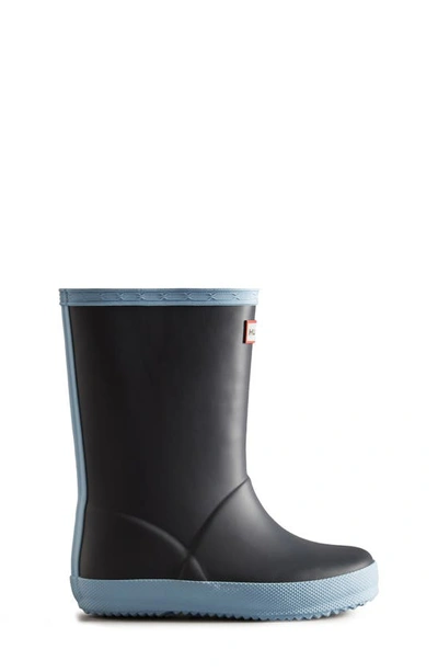 Hunter First Classic Waterproof Rain Boot In Navy/blue Frost/white Willow