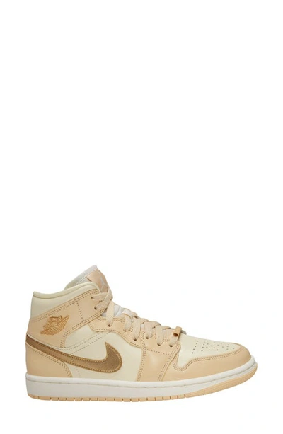 Shop Jordan Air  1 Mid Se Basketball Sneaker In Pale Vanilla/ Gold/ Milk
