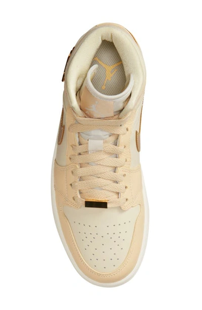 Shop Jordan Air  1 Mid Se Basketball Sneaker In Pale Vanilla/ Gold/ Milk