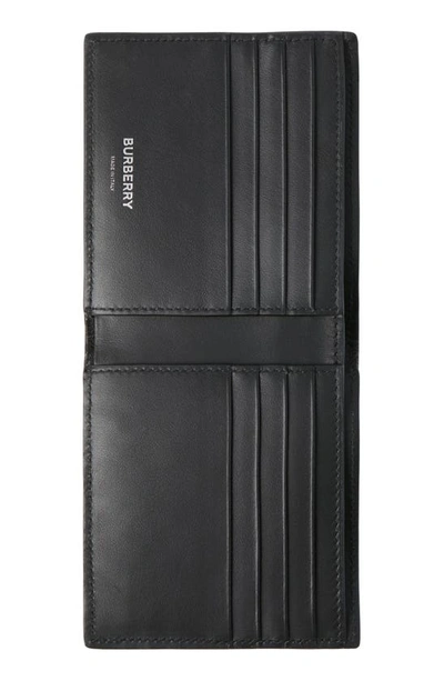 Shop Burberry Check Coated Canvas Bifold Wallet In Navy