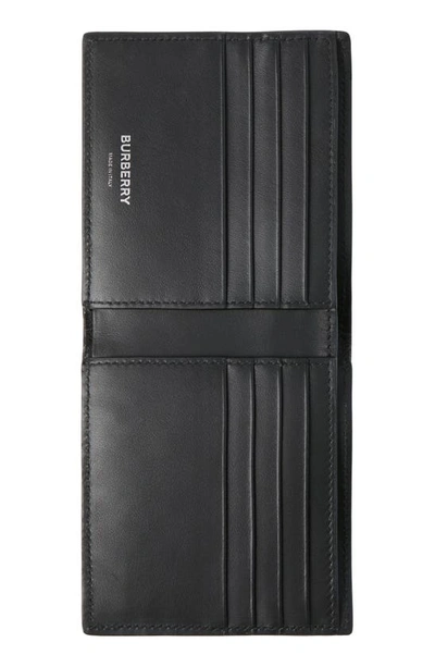 Burberry Check Coated Canvas Bifold Wallet In Navy