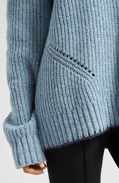 Shop Atm Anthony Thomas Melillo Heather Merino Wool Blend Sweater In Heather Denim Blue