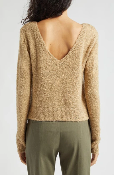 Shop Atm Anthony Thomas Melillo Bouclé Boat Neck Sweater In Soft Fawn