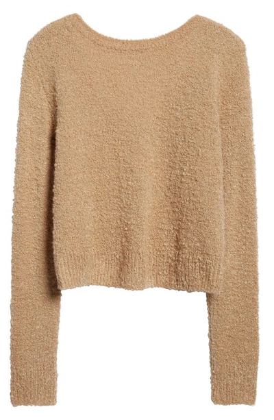 Shop Atm Anthony Thomas Melillo Bouclé Boat Neck Sweater In Soft Fawn