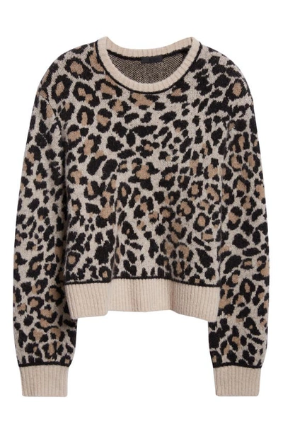 Atm Anthony Thomas Melillo Women's Leopard-print Crewneck Sweater In Leopard Jacquard