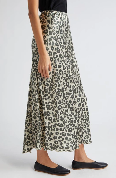 Shop Atm Anthony Thomas Melillo Leopard Print Silk Charmeuse Maxi Skirt