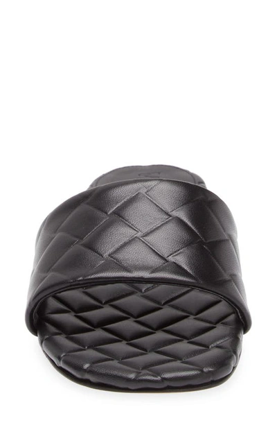 Shop Bottega Veneta Intrecciato Embossed Slide Sandal In Black