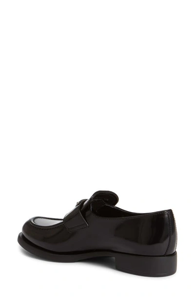 Prada Logo-plaque Leather Loafers In Black