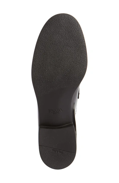 Prada Logo-plaque Leather Loafers In Black