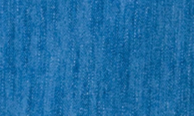 Shop Akris Punto Flounce Sleeve Stretch Denim Top In Medium Blue Denim