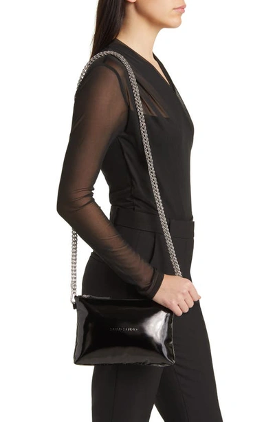 Shop Stand Studio Kimberly Patent Leather Pochette Shoulder Bag In Black