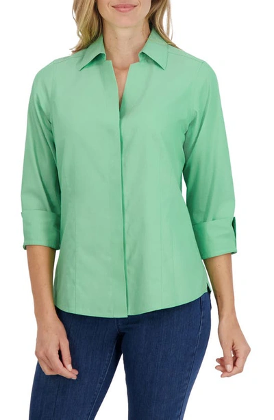 Shop Foxcroft Taylor Fitted Non-iron Shirt In New Leaf