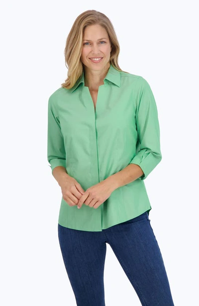 Shop Foxcroft Taylor Fitted Non-iron Shirt In New Leaf