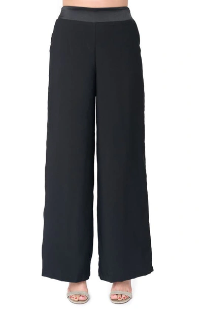 Shop Gibsonlook Solstice Wide Leg Satin Pants In Black