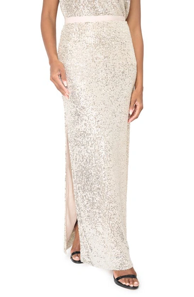 Gibsonlook Sparkle Shine Sequin Maxi Skirt In Champagne