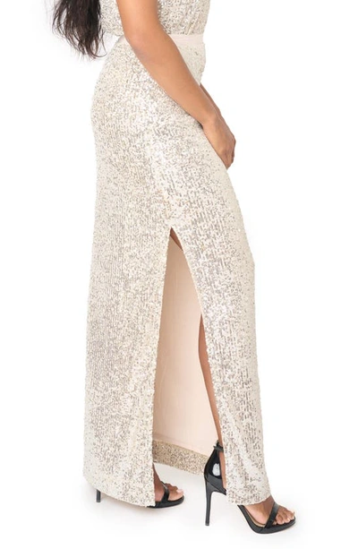 Gibsonlook Sparkle Shine Sequin Maxi Skirt In Champagne