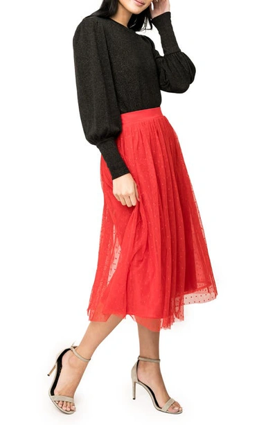 Shop Gibsonlook Swiss Dot Layered Tulle Skirt In Red