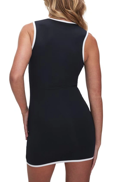 Shop Good American Varsity Cover-up Minidress In Black001