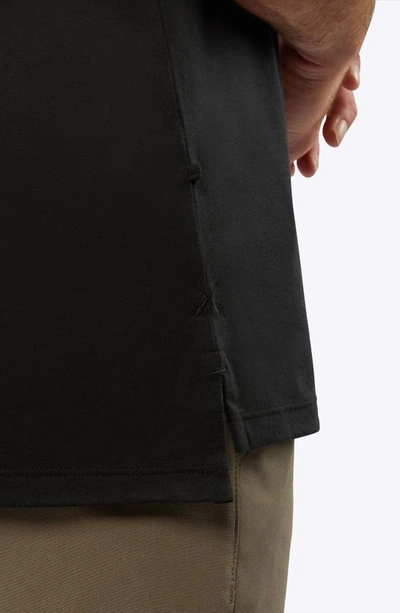 Cuts Coz Split Hem Polo In Black