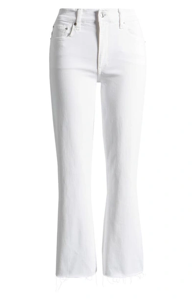 Shop Le Jean Bella Raw Hem Crop Flare Jeans In White