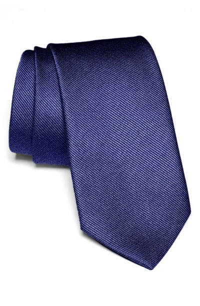 Shop Jack Victor Bowman Solid Silk Blend Tie In Denim